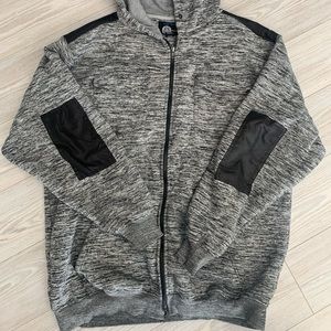 Black and gray zip up sweater